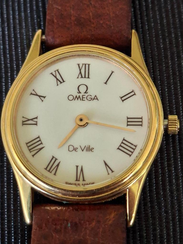 goud omega ville 20mg  verguld horloge, Polshorloge, Ophalen of Verzenden, Omega, Goud