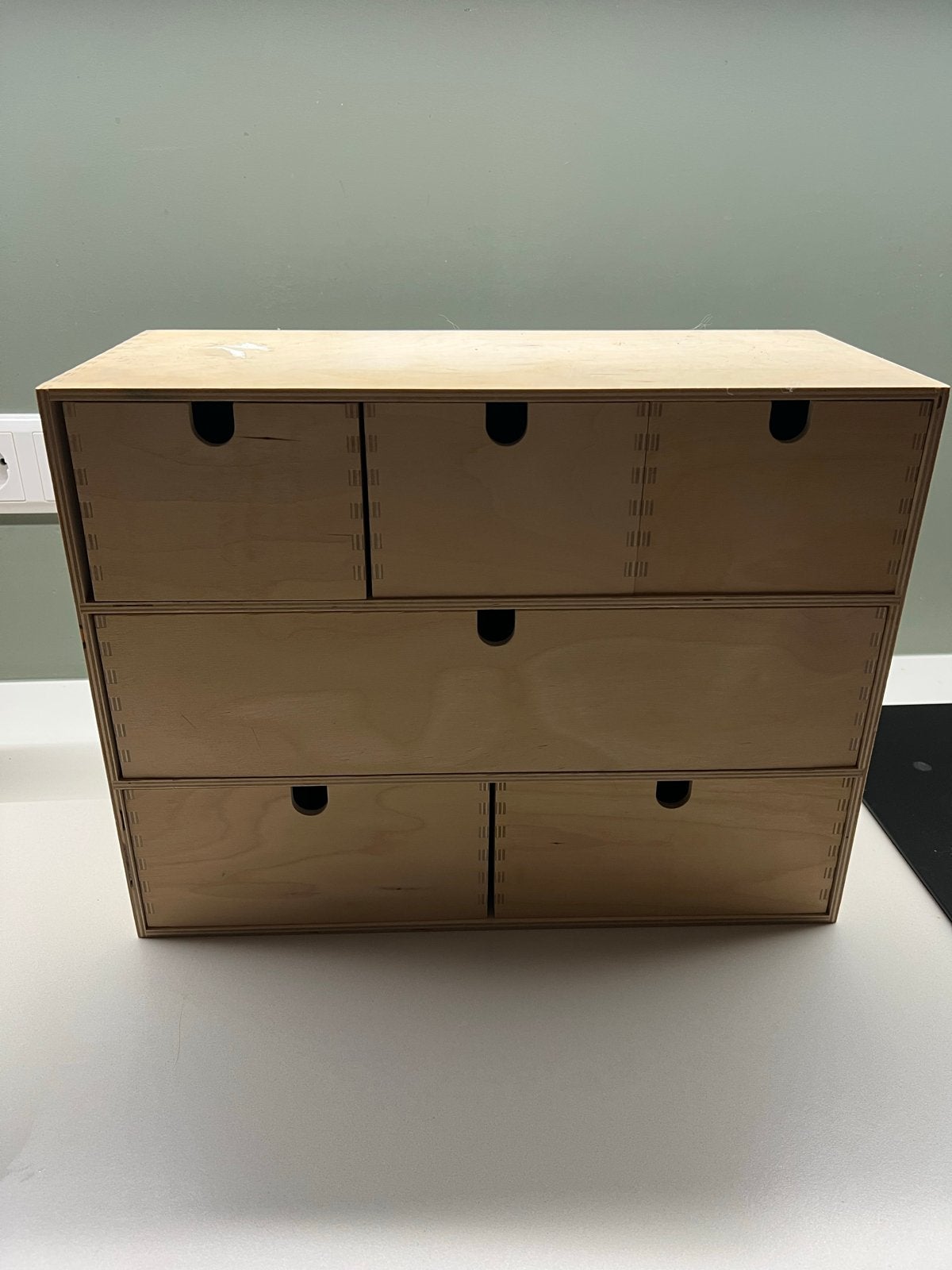 Houten ladekastje met 6 laden - Zo goed als nieuw, Ophalen, Minder dan 50 cm, Gebruikt, 5 laden of meer