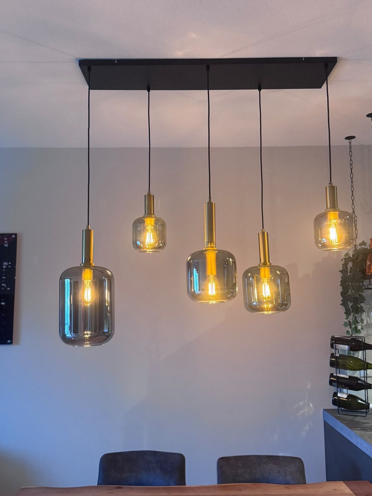 Moderne luxe hanglamp, Ophalen, Zo goed als nieuw, Glas