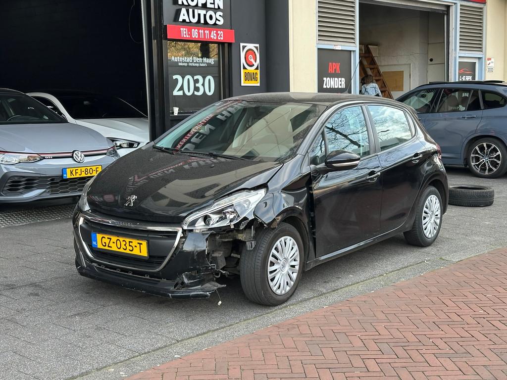 Peugeot 208 1.2 PureTech Blue Lease 5 Deurs Navi Airco, Auto diversen, Schadeauto's, 1199 cc, Zwart, Handgeschakeld, Benzine