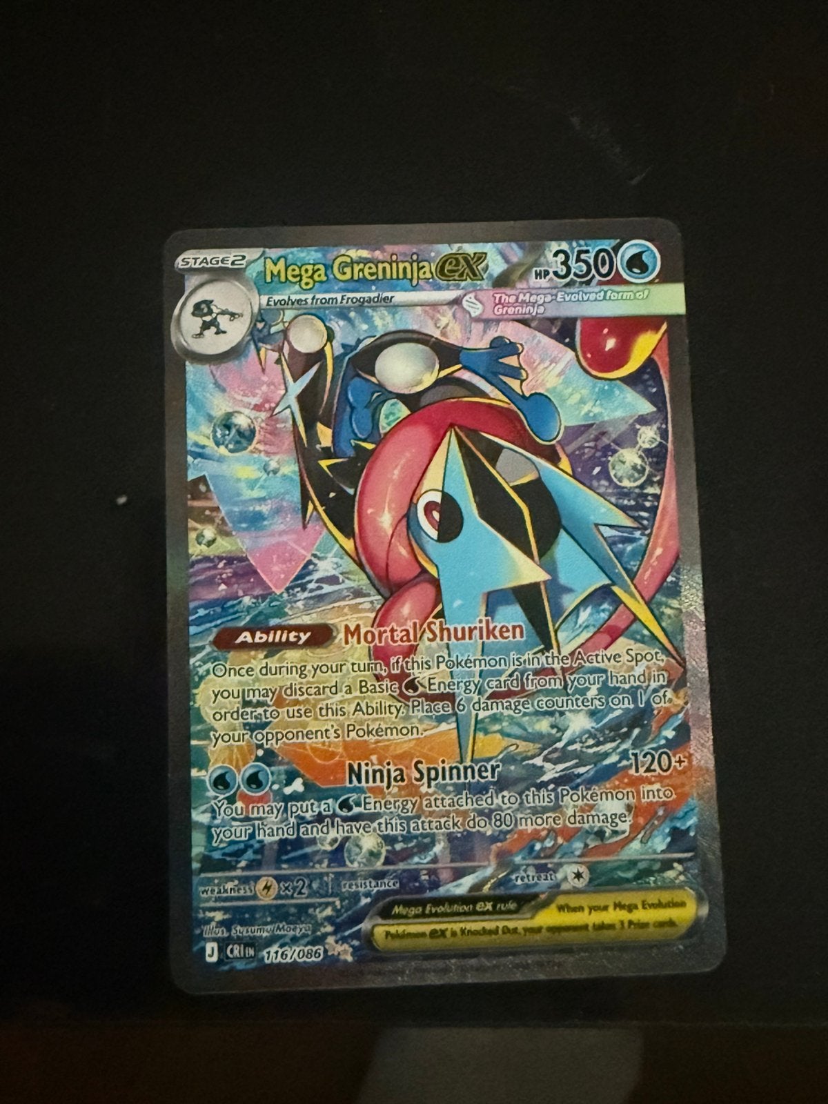 Mega greninja EX, Hobby en Vrije tijd, Verzamelkaartspellen | Pokémon, Ophalen, Zo goed als nieuw