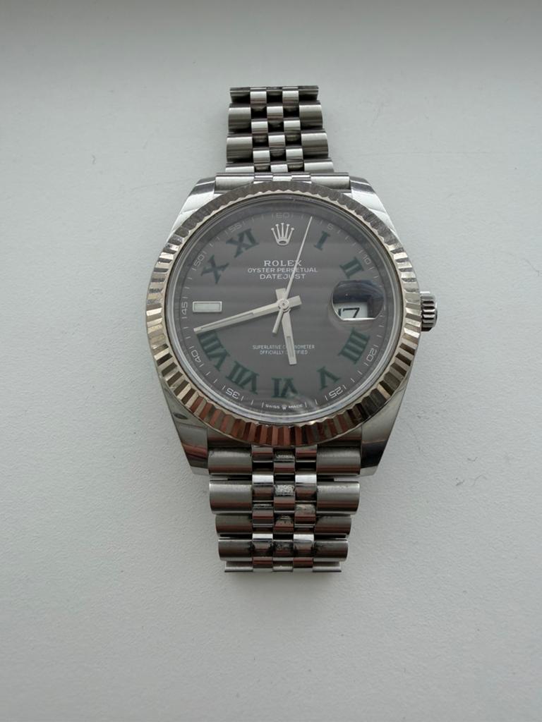 Rolex Datejust 41mm Wimbledon, Ophalen, Staal, Polshorloge, Zo goed als nieuw