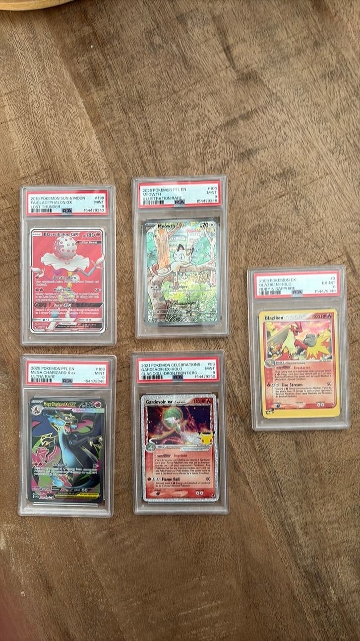 Pokemon Psa 6 & 9’s slab lot, meowth gardevoir blaziken ruby, Ophalen of Verzenden, Zo goed als nieuw