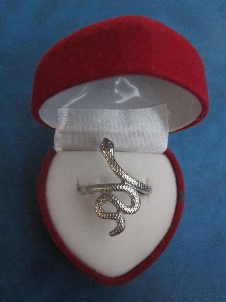 Ring - zilverkleurig - slang (NIEUW), Sieraden, Tassen en Uiterlijk, Ringen, Nieuw, Dame, 17 tot 18, Zilver, IJzer of Staal, Ophalen of Verzenden