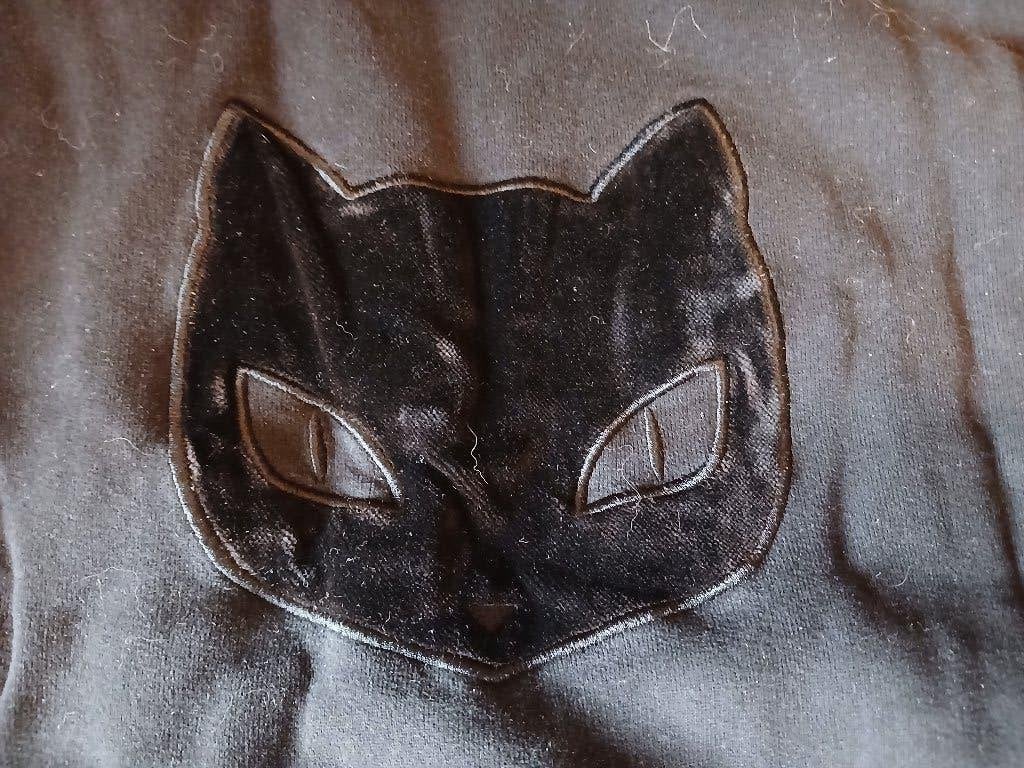 zwart shirt met velours kattenkop van Karl Lagerfeld mt S, Kleding | Dames, Karl Lagerfeld, Zwart, Ophalen of Verzenden, Zo goed als nieuw