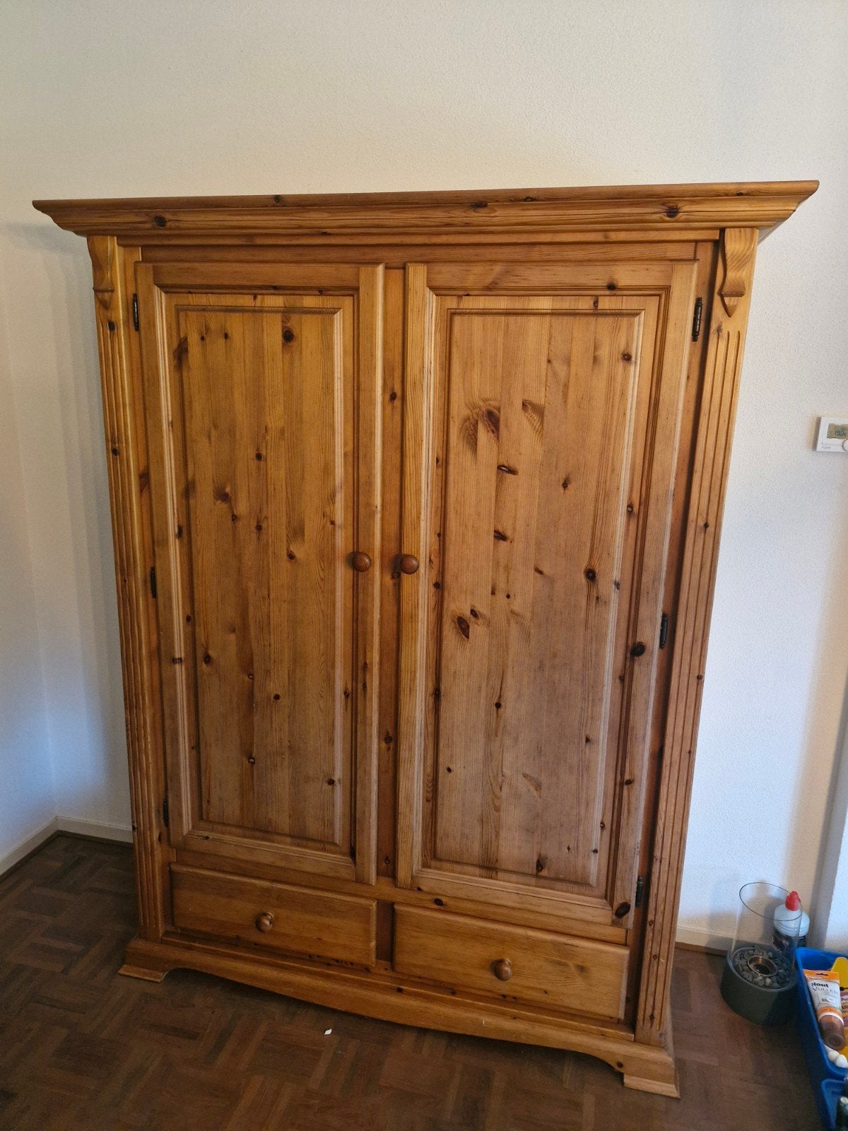 Massief grenen kast met lades en planken, Gebruikt, 100 tot 150 cm, Ophalen of Verzenden, 50 tot 75 cm