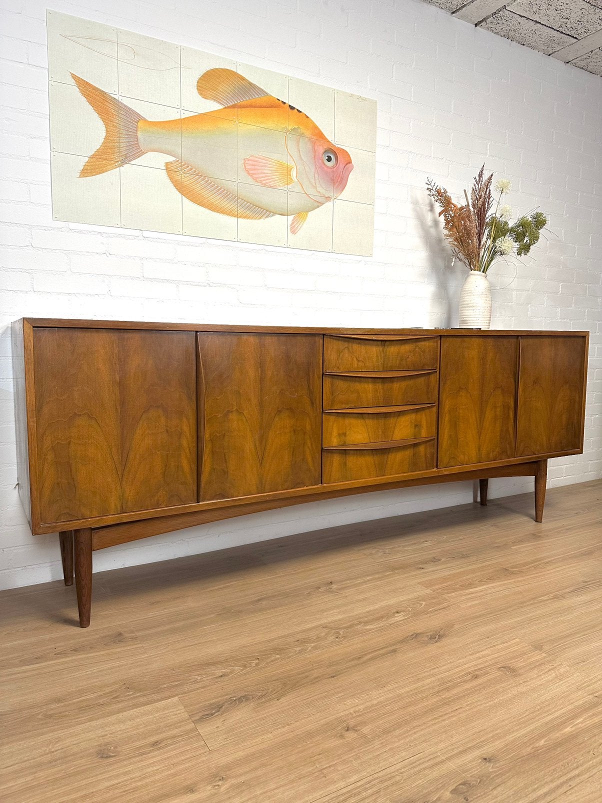 Vintage Dressoir - Jaren '60 Sideboard, Ophalen, Gebruikt, 150 tot 200 cm, Met lade(s)