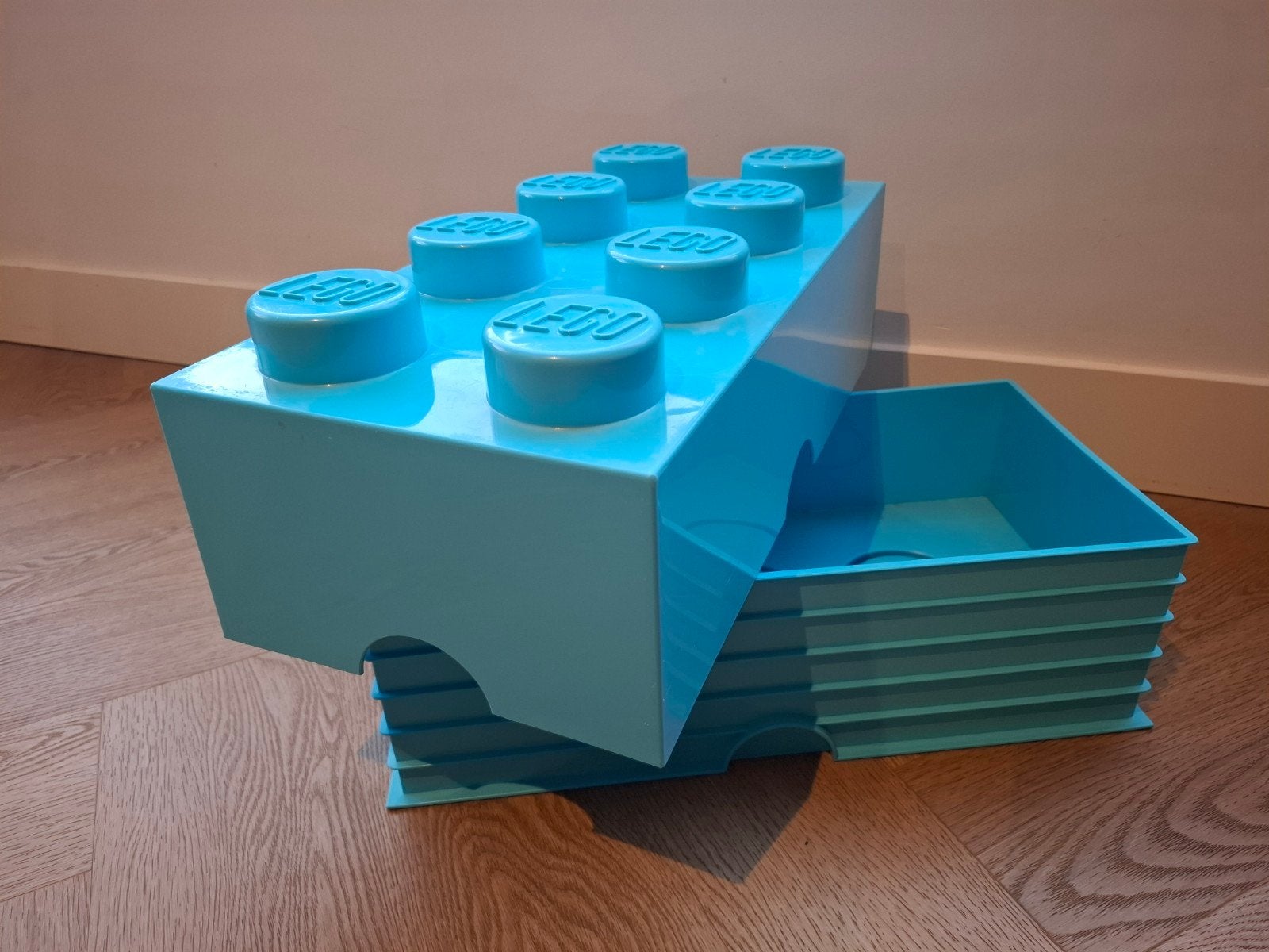 Lego opbergdoos - Aqua blauw, Ophalen, Gebruikt, Overige merken