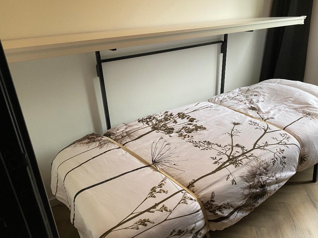 Opklapbed 220 x 90 cm, Ophalen, 90 cm, Eenpersoons, Zwart