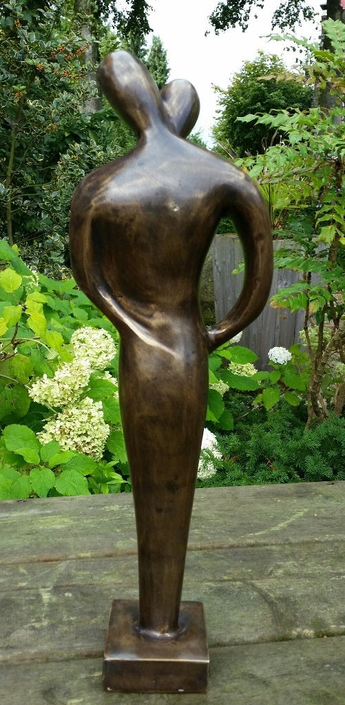 ABSTRACT BEELD / KOPPEL / MAN VROUW/ BRONZEN TUINBEELD, Ophalen of Verzenden, Brons, Beeld
