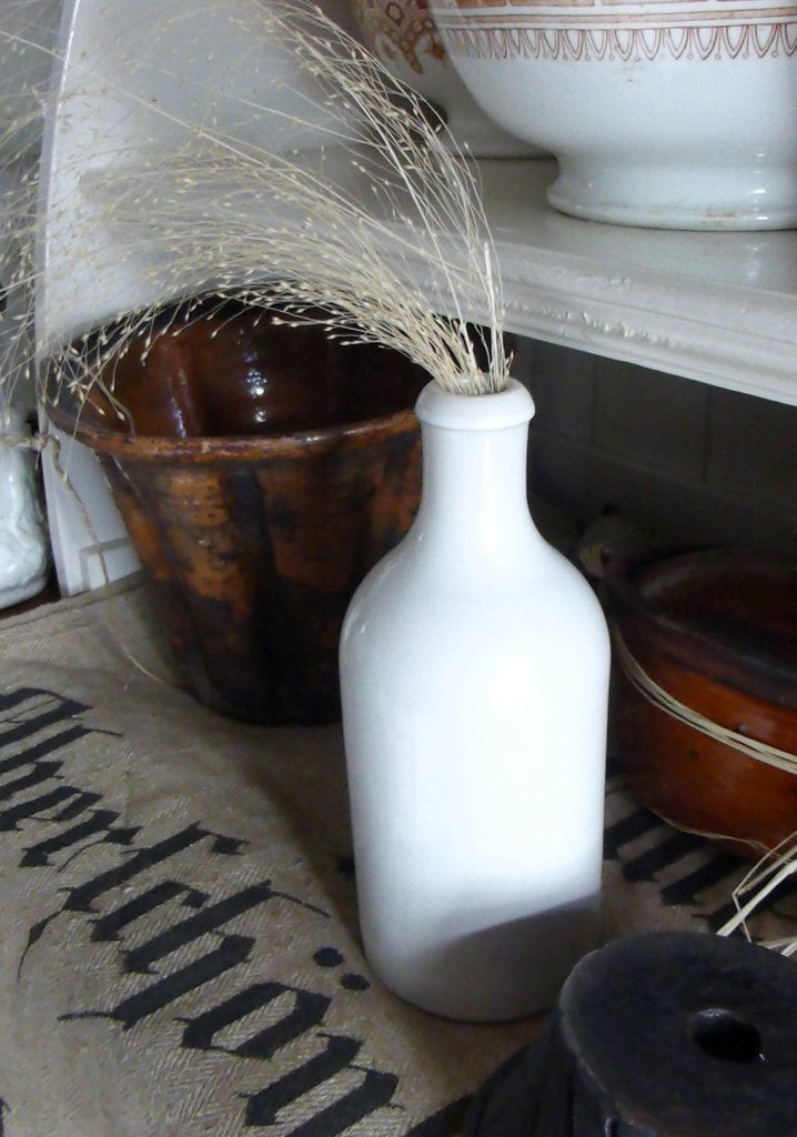 Mooie crème witte stenen fles / kruik / oliefles, Ophalen of Verzenden
