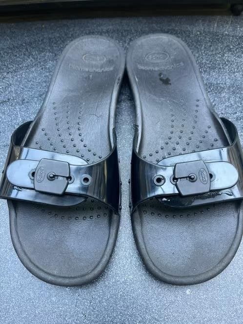 Scholl slippers maat 41[vj], Ophalen of Verzenden, Zo goed als nieuw, Zwart, Slippers