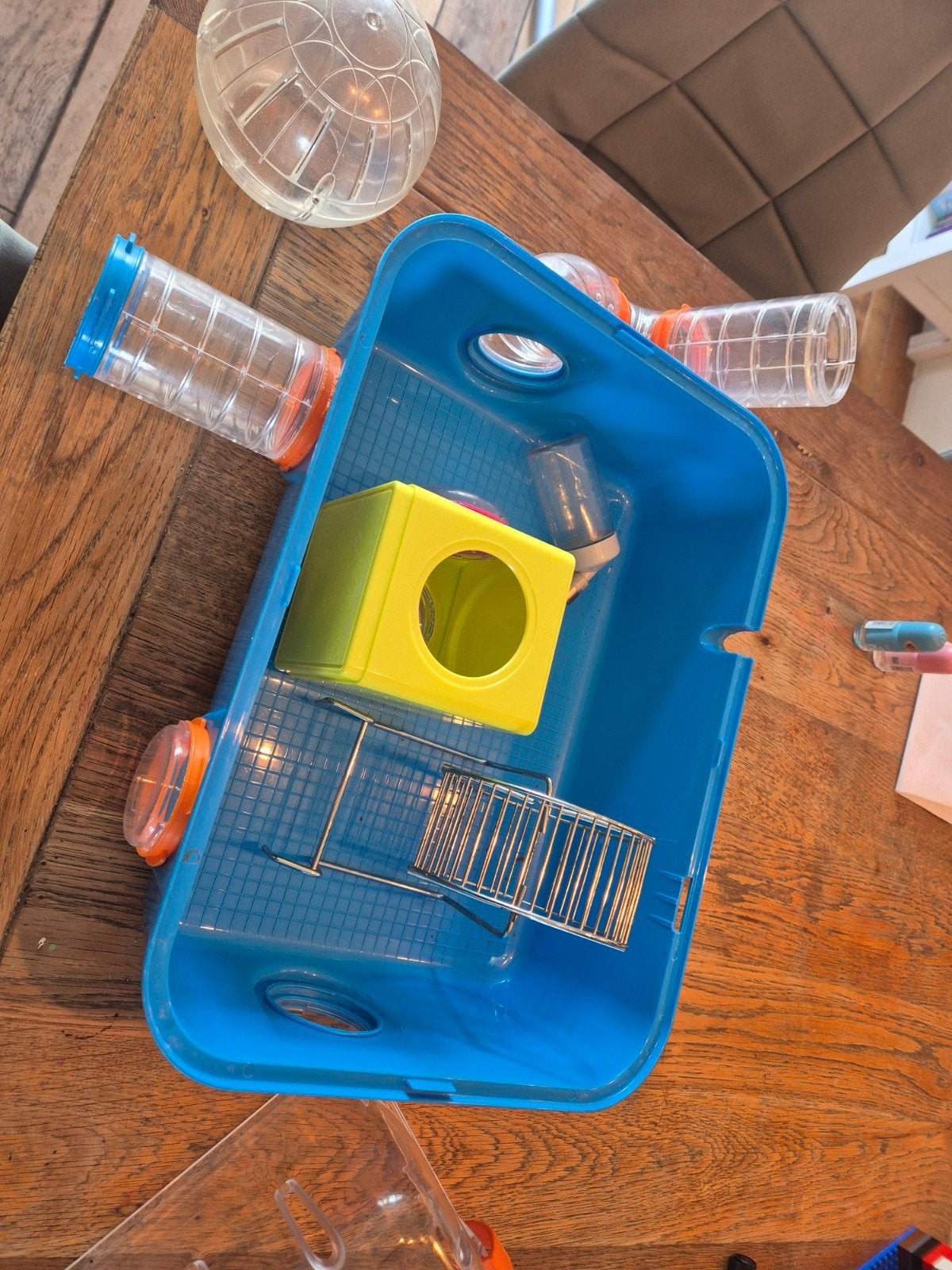 Hamsterkooi met toebehoren, Dieren en Toebehoren, Knaagdieren en Konijnen | Hokken en Kooien, Kooi, Minder dan 75 cm, Zo goed als nieuw