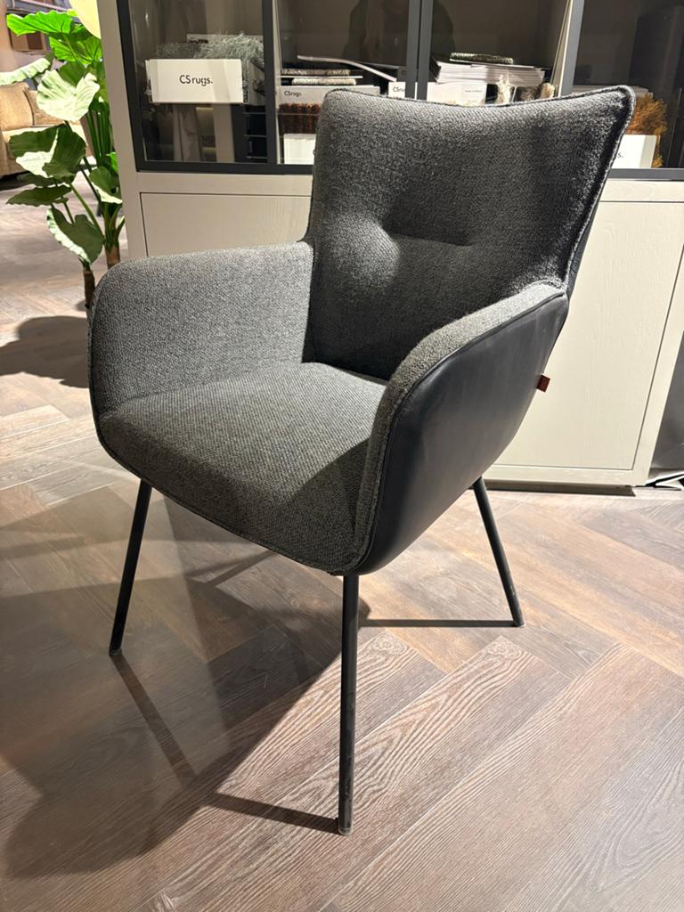 6x Enzo Luca eetkamerstoelen Grigio - Stof & Leer, Huis en Inrichting, Ophalen, Zo goed als nieuw, Vijf, Zes of meer stoelen, Stof