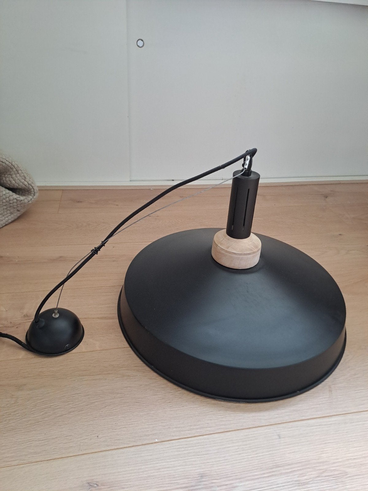 Hanglamp zwart hout industrieel 51,5cm it's about RoMi, Ophalen of Verzenden, Hout
