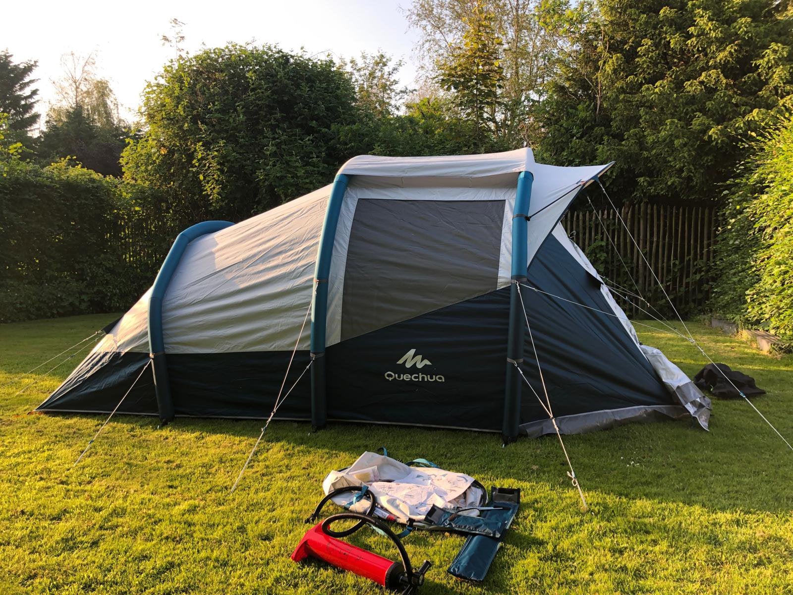 Quechua Air Seconds 4.1 Fresh & Black, Caravans en Kamperen, Tenten, Ophalen, Gebruikt, Tot en met 4