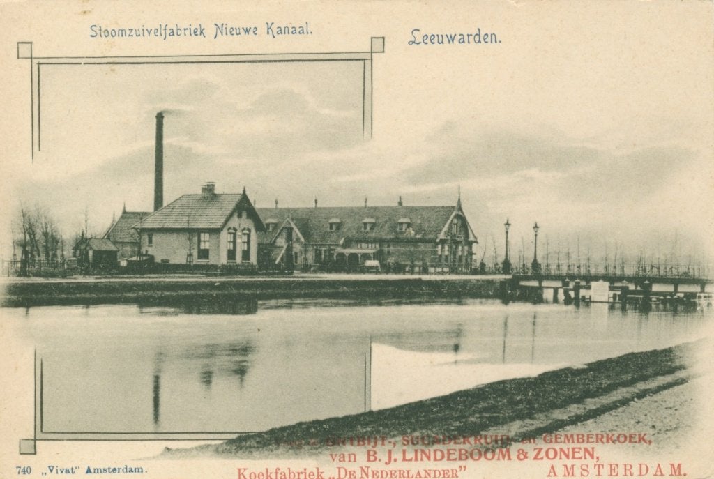 Ansichtkaart Leeuwarden, Stoomzuivelfabriek N. Kanaal. Vivat, Verzamelen, Ophalen of Verzenden, Voor 1920, Ongelopen, Friesland