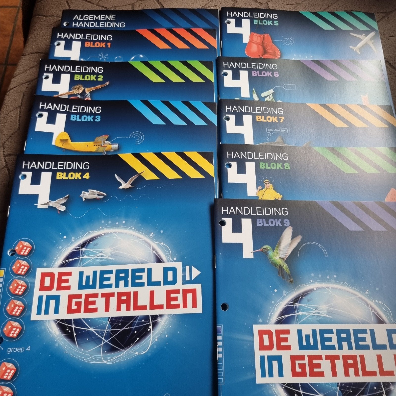Groep 4 Wereld in Getallen - Handleidingen Blok 1-9 rekenen, Boeken, Kinderboeken | Jeugd | onder 10 jaar, Ophalen of Verzenden