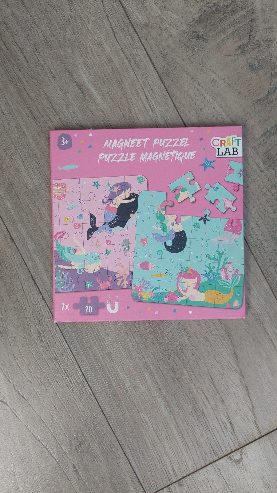 Magneet Puzzel Zeemeermin - 2x20 stukjes, Ophalen of Verzenden, 10 tot 50 stukjes, Nieuw, 2 tot 4 jaar