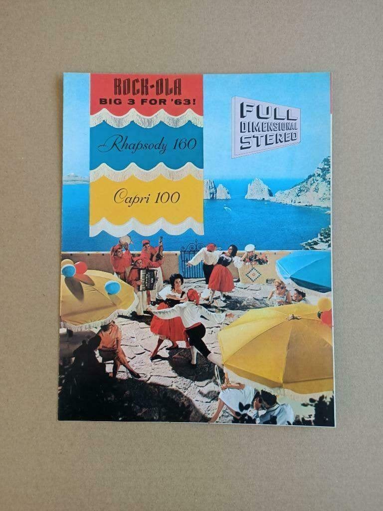 Folder: Rock-ola Rhapsody 100/ Capri 100 (1963) jukebox, Verzenden, Gebruikt, 1950 tot 1960, Seeburg
