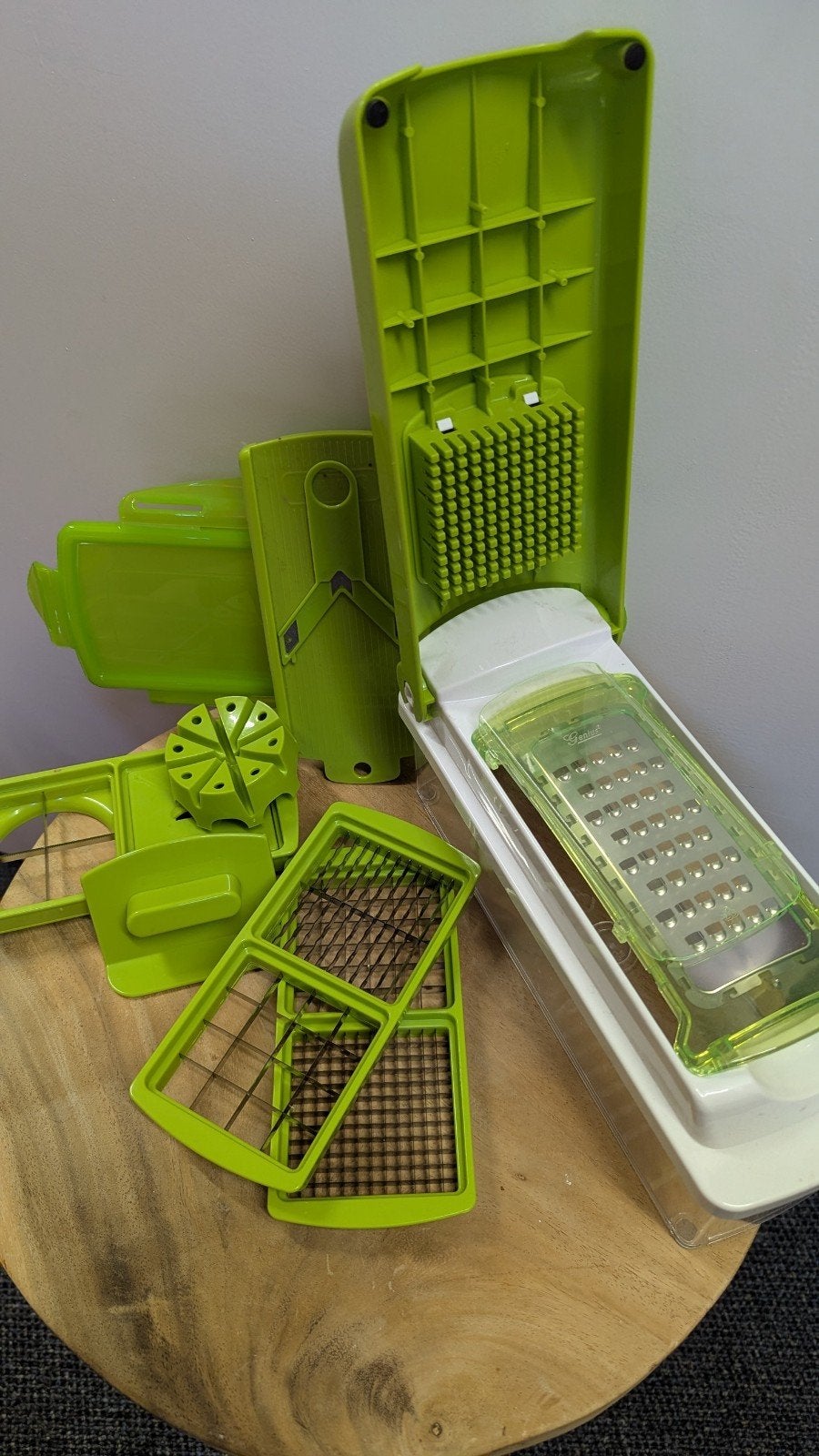 Originele NICER DICER  Snij Rasp set compleet - bekend  TV, Kunststof, Ophalen of Verzenden, Zo goed als nieuw, Groen