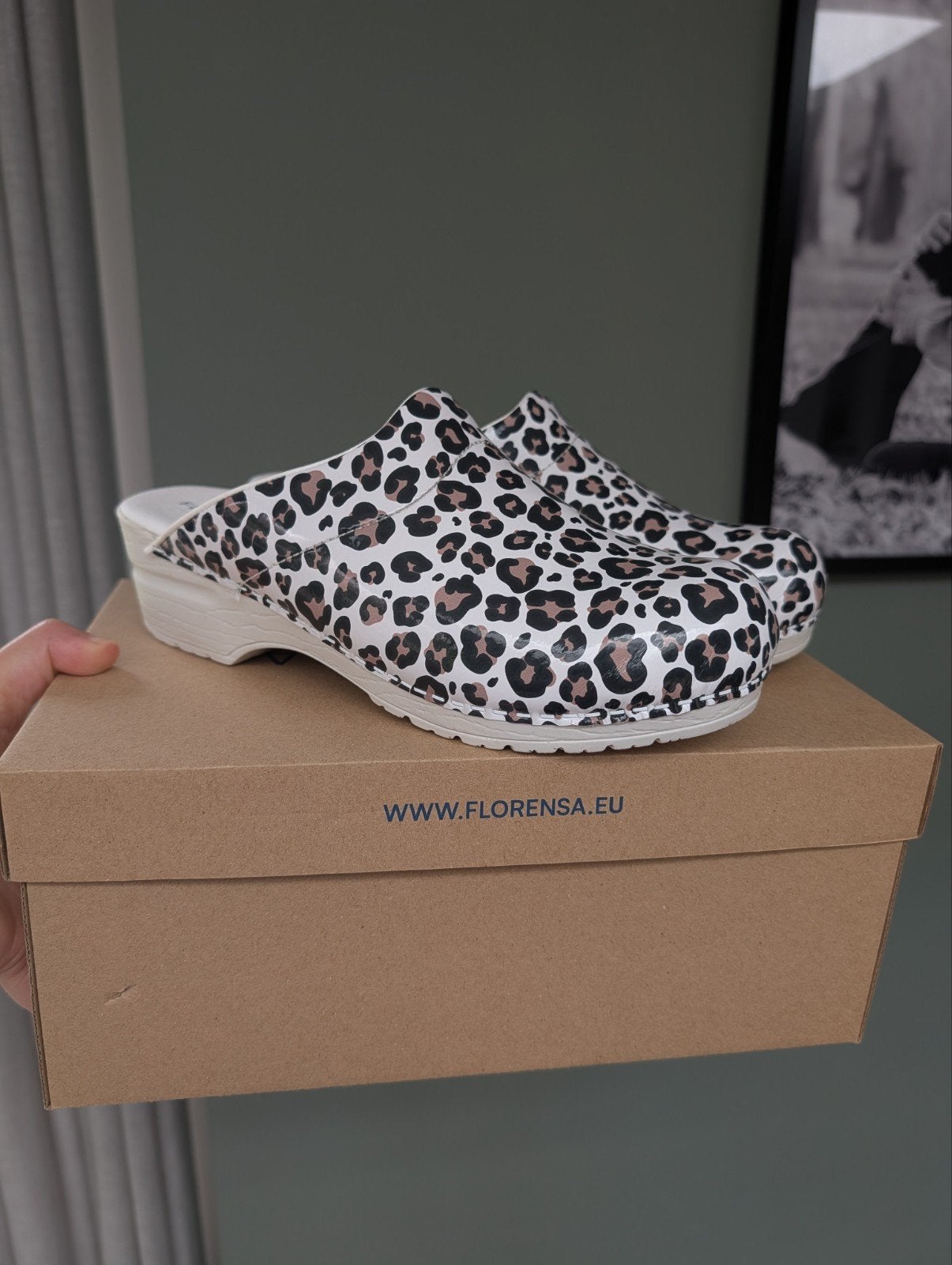 Florenza Klompen Flex - Leopard White, Maat 42, Ophalen of Verzenden, Wit, Instappers, Nieuw