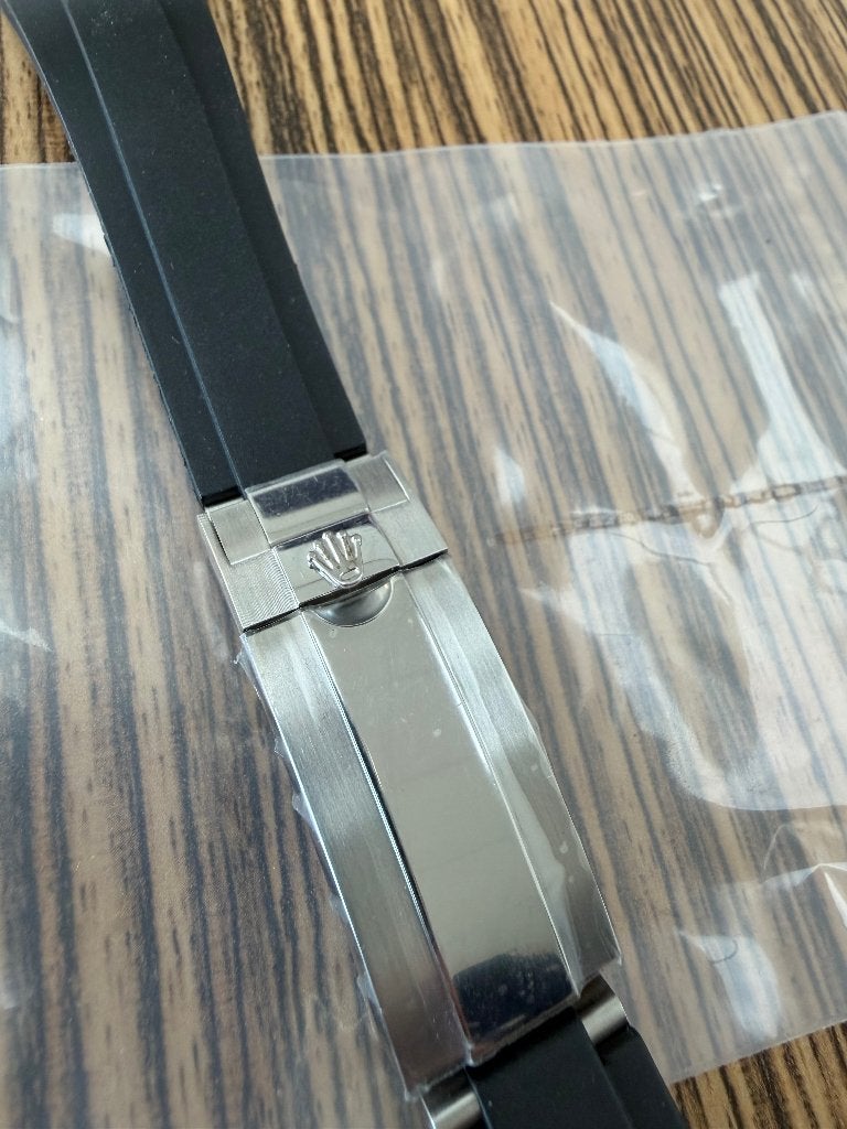 Rolex Oysterflex rubber band, zwart *NIEUW*, Rolex, Zwart, IOS, Nieuw