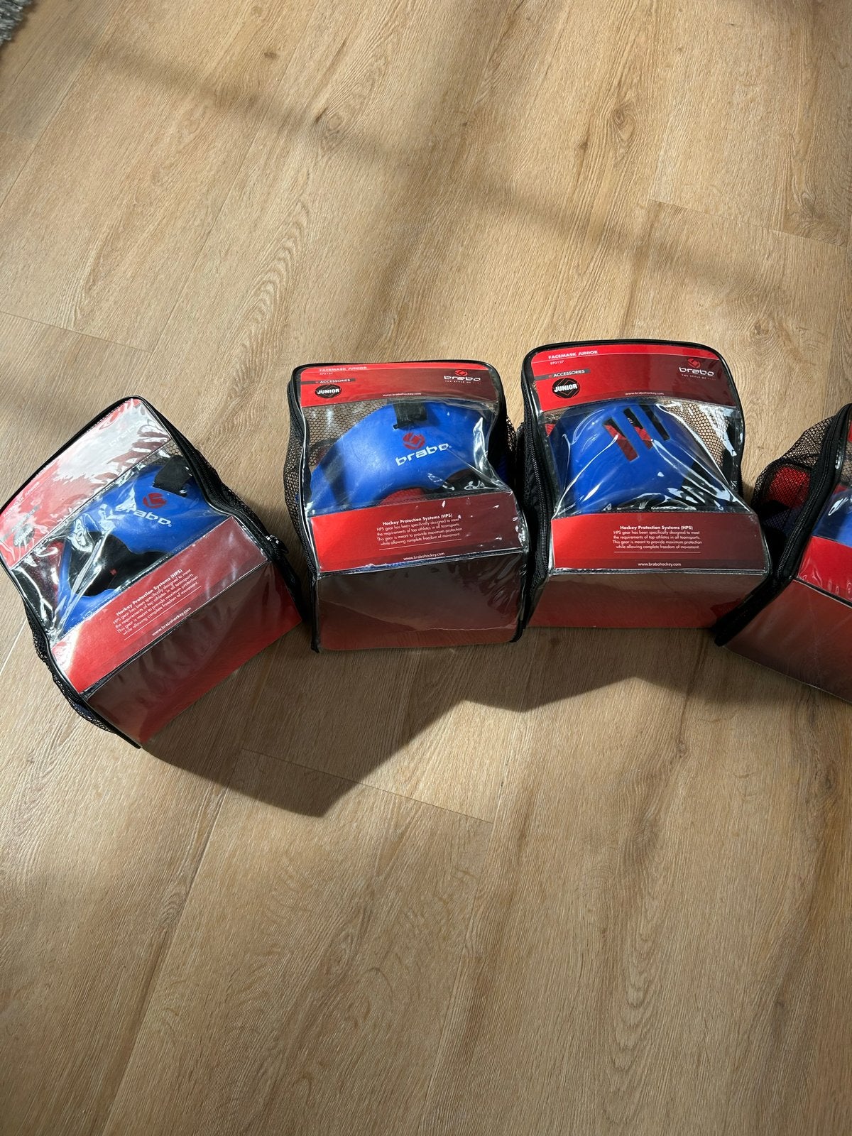 4 Brabo strafcorner maskers - slechts 1 seizoen gebruikt, Sport en Fitness, Hockey, Ophalen of Verzenden, Gebruikt, Overige typen