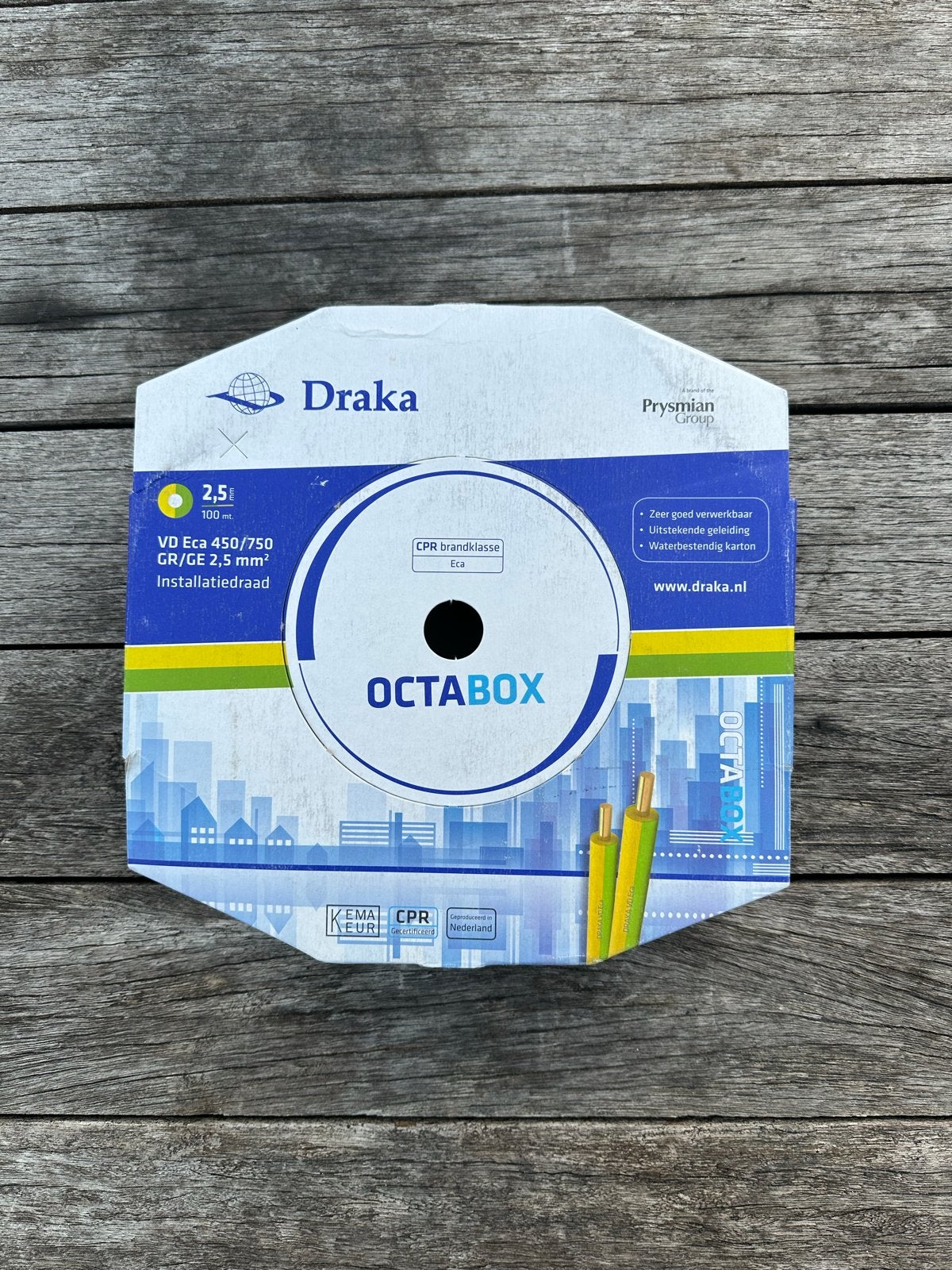 Draka VD Eca 450/750 GR/GE 2,5 mm² Installatiedraad 100m, Draka, Info@draka.nl, Nieuw, Ophalen of Verzenden