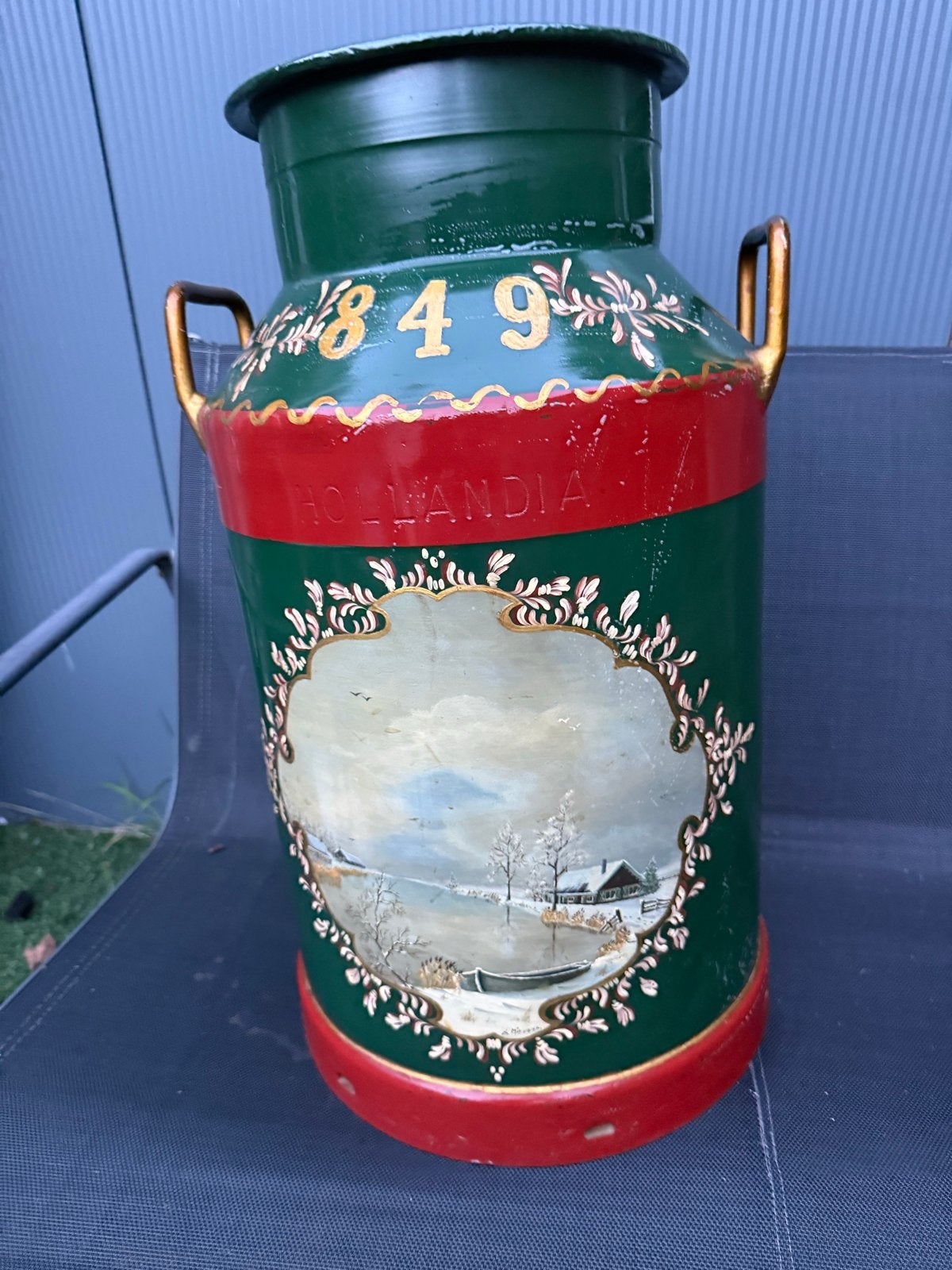 Vintage Hollandia Melkbus - Winterlandschap - 60cm, Ophalen of Verzenden