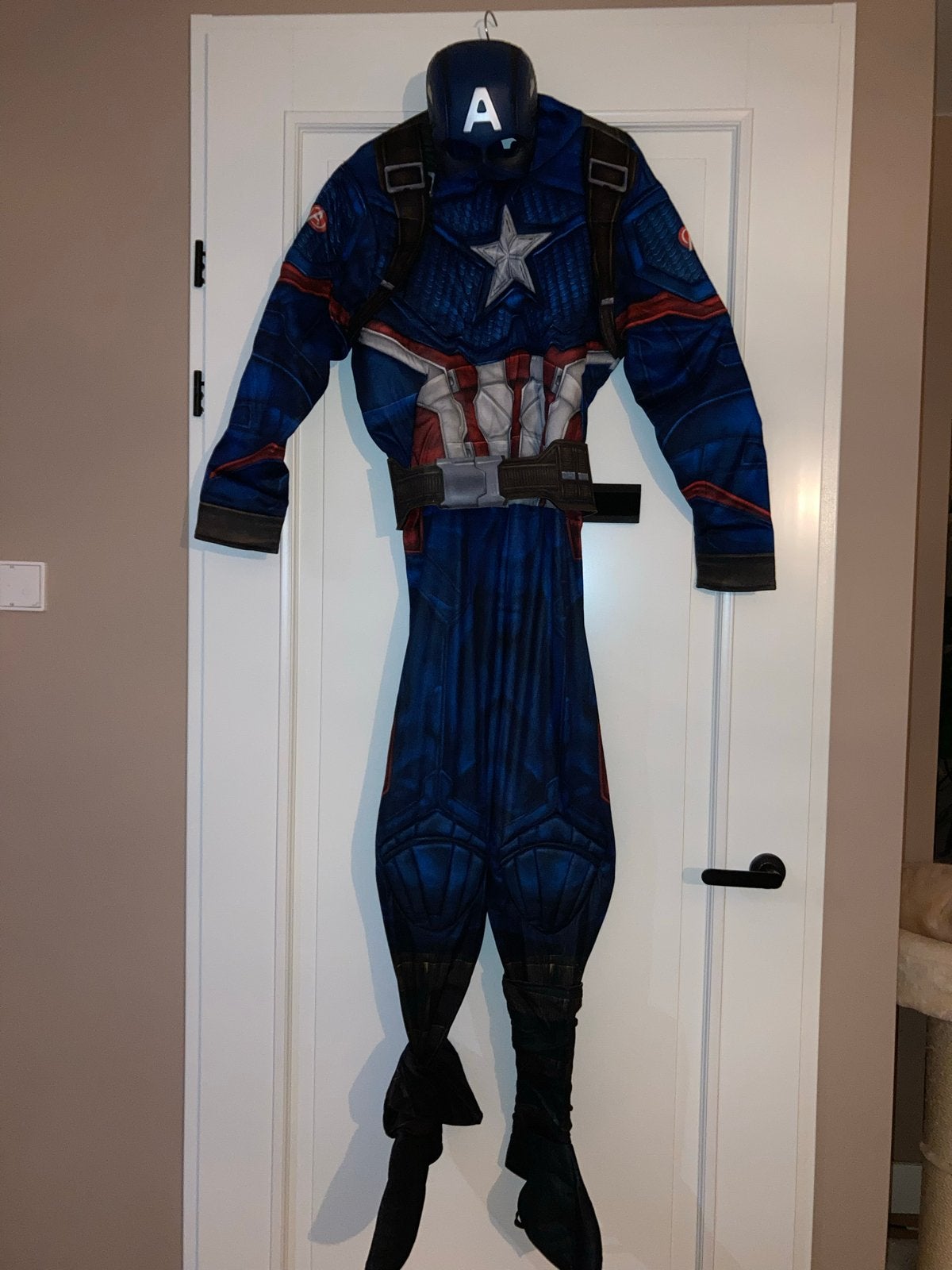 Marvel Avengers kostuum XL - incl. schoenhoezen, riem & mask, Ophalen of Verzenden, Zo goed als nieuw, 170 of groter, Jongen of Meisje