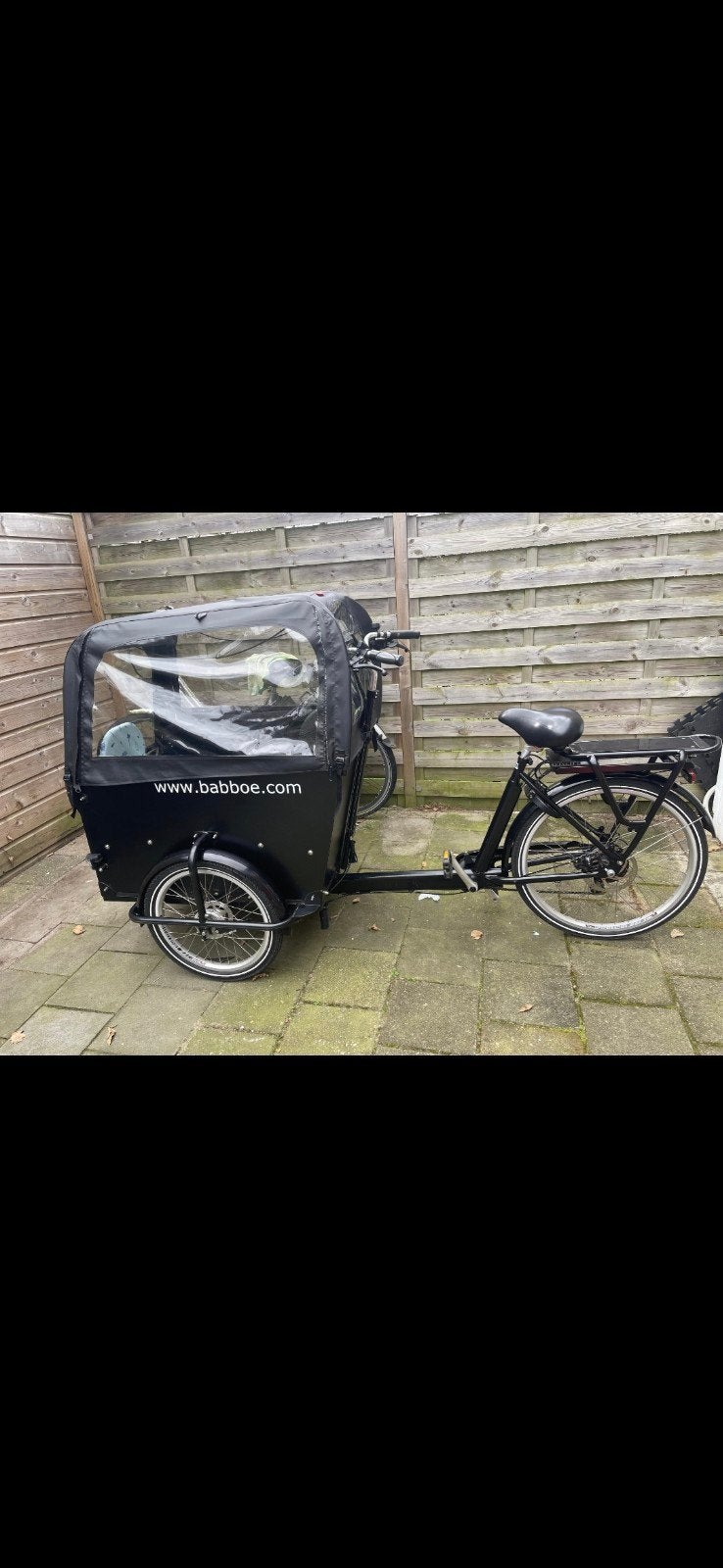 Babboe Big E  Bakfiets met Huif en Regenhoes, Ophalen, 4 kinderen of meer, Gebruikt, Elektrisch