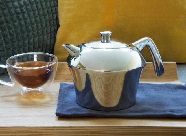 Bredemeijer  Duet Design Björn Theepot, dubbelwandig, 1,2 L, Theepot/fluitketel, Zilver, Ophalen of Verzenden, Zo goed als nieuw