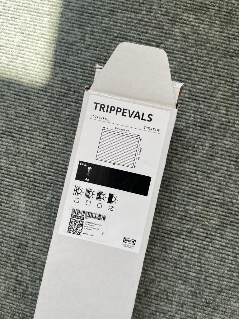 IKEA TRIPPEVALS vouwjaloezie, verduisterend, wit, 100x195 cm, Verzenden, Wit, Nieuw, 50 tot 100 cm