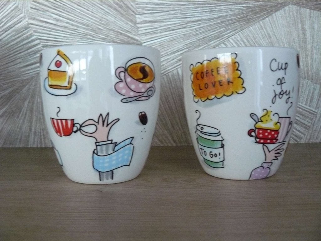 Twee nieuwe Blond Amsterdam Senseo mokken Douwe Egberts., Huis en Inrichting, Keuken | Servies, Nieuw, Ophalen of Verzenden, Kop(pen) en/of Schotel(s)