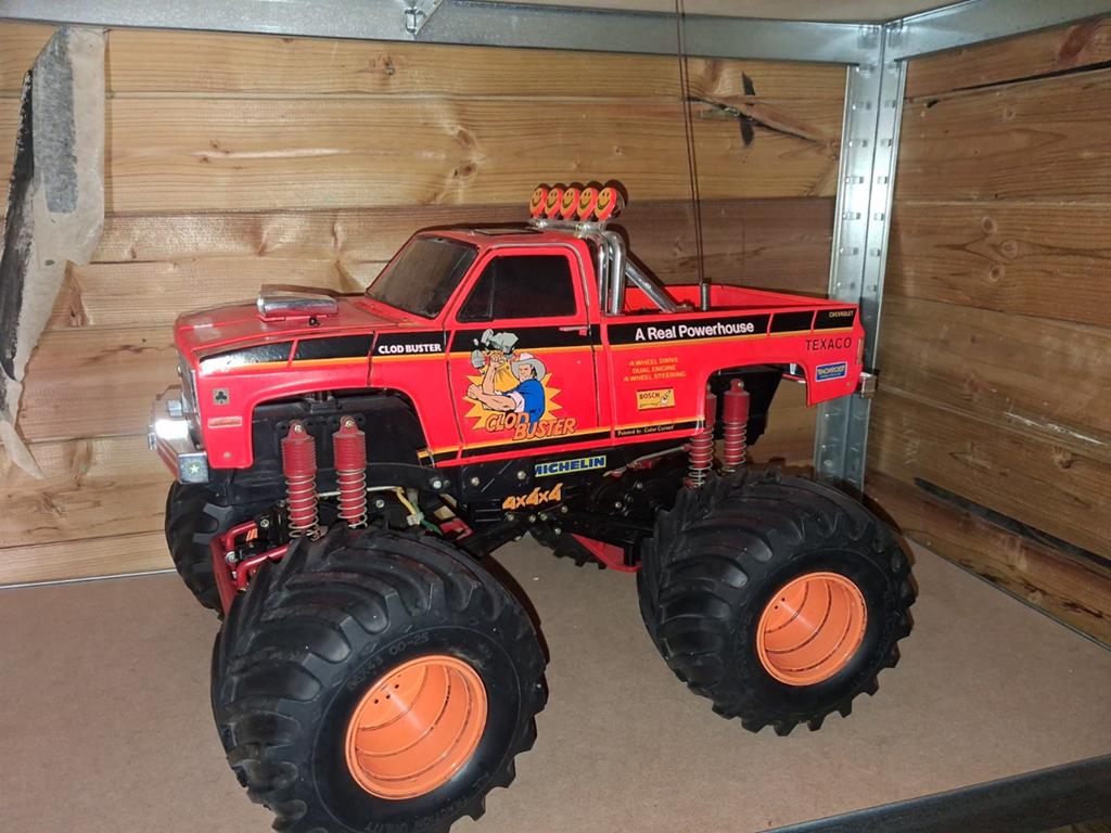 Tamiya clod buster vintage, Hobby en Vrije tijd, Modelbouw | Radiografisch | Auto's, Ophalen, Gebruikt, Schaal 1:8, Elektro