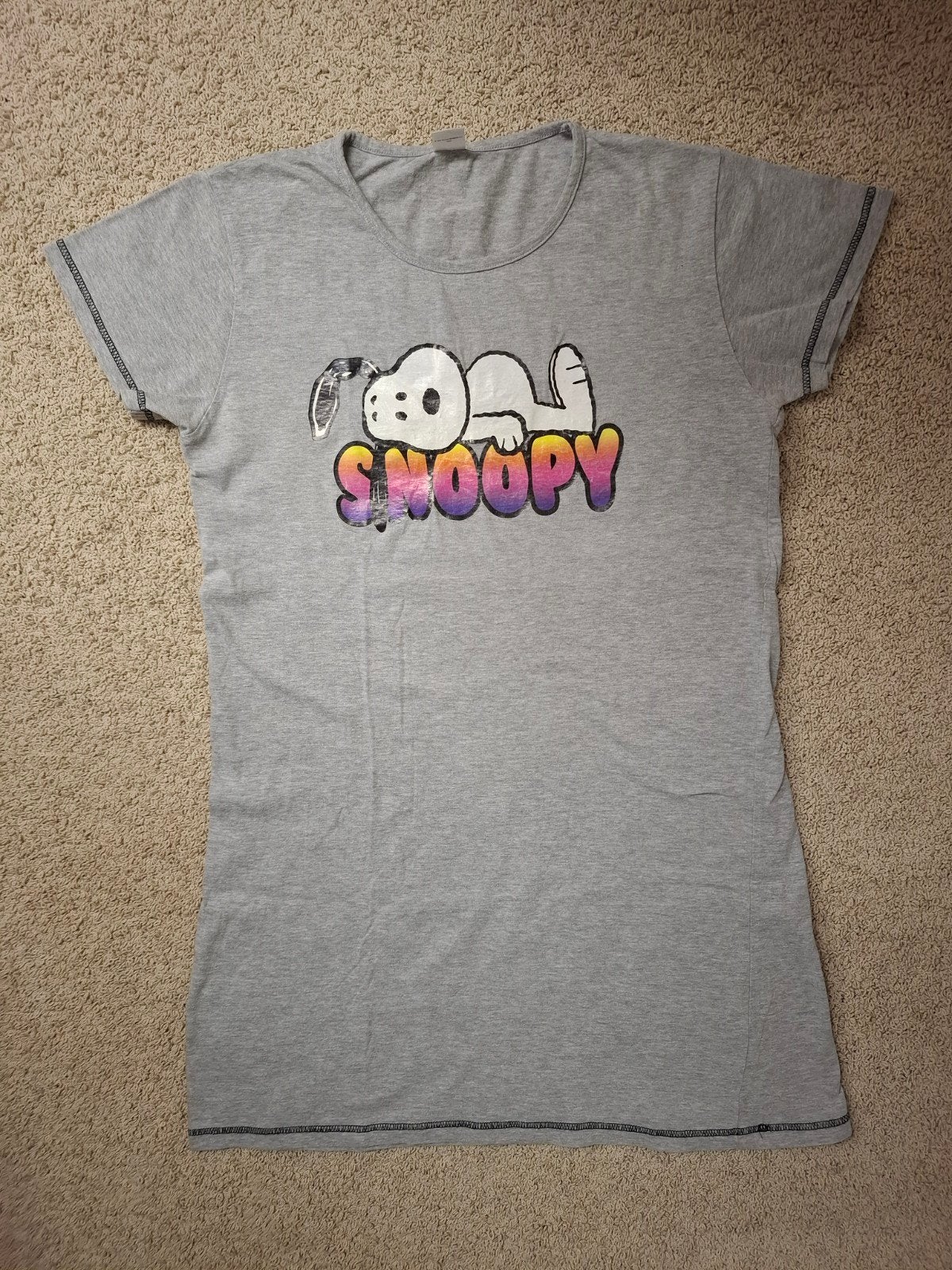Snoopy grijs nachthemd/shirt S/M, Maat 38/40 (M), Peanuts, Ophalen of Verzenden, Korte mouw