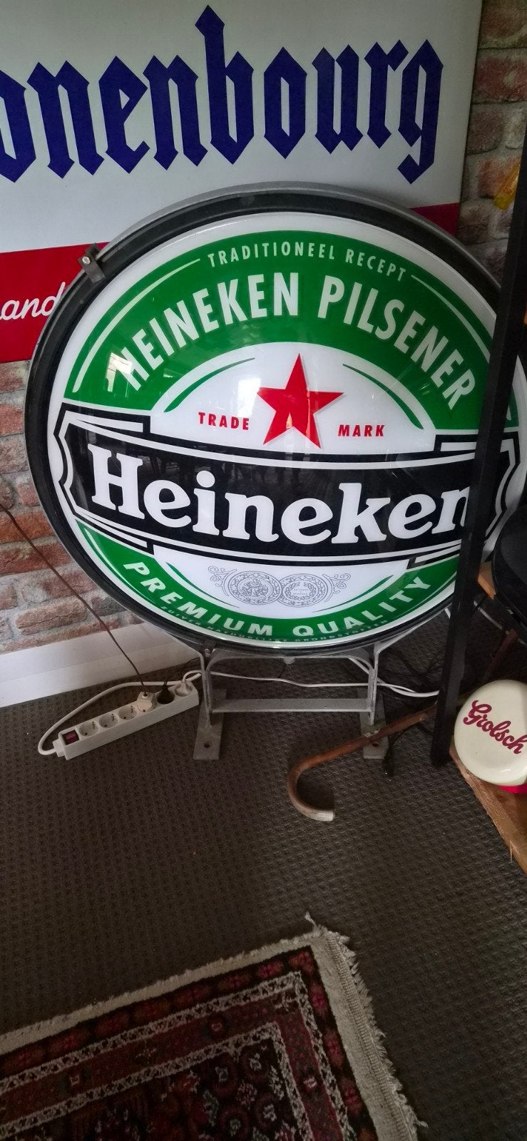 Heineken bier brouwerij mancave bar lichtbak lamp, Ophalen of Verzenden, Zo goed als nieuw, Lichtbak of (neon) lamp
