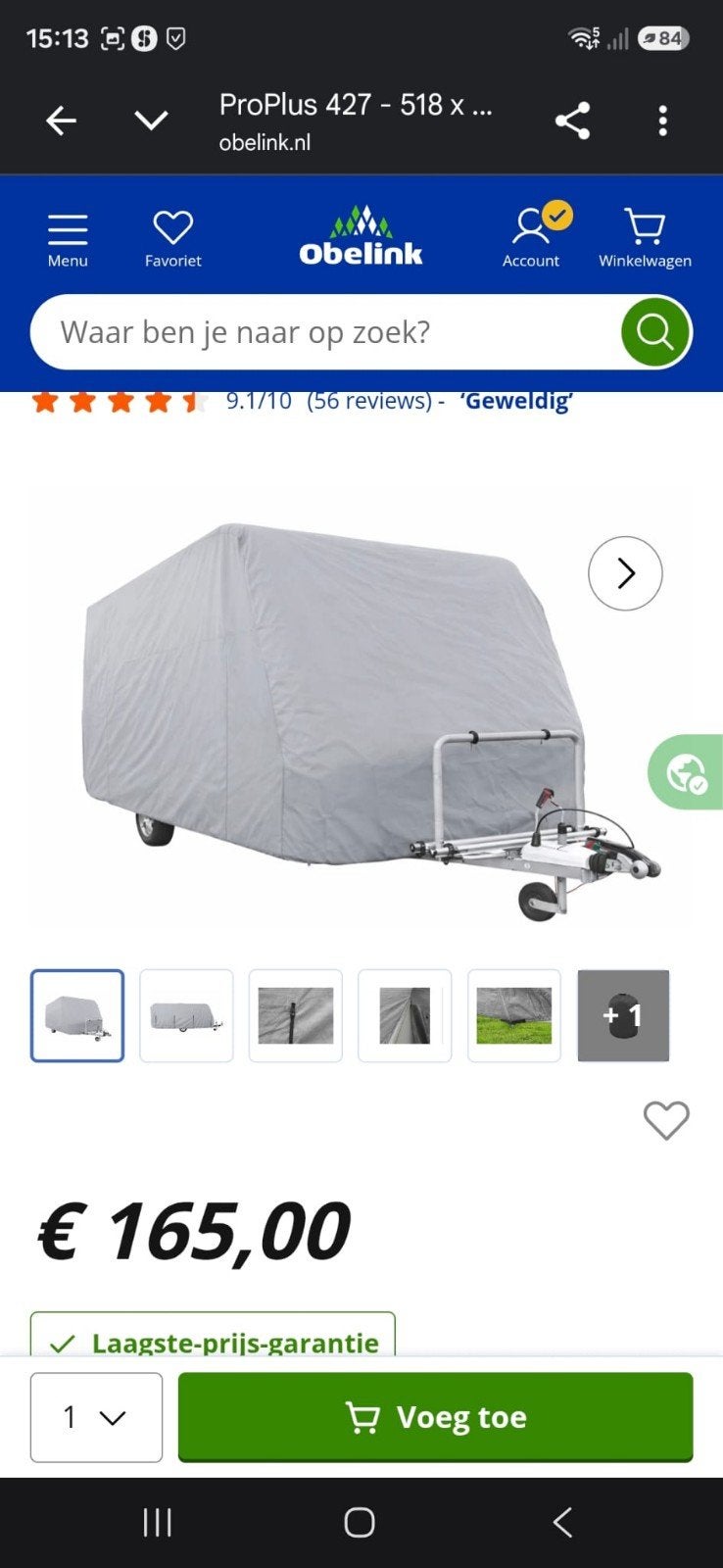 caravan hoes pro plus 427/ 518 X 235 cm, Caravans en Kamperen, Ophalen of Verzenden, Zo goed als nieuw