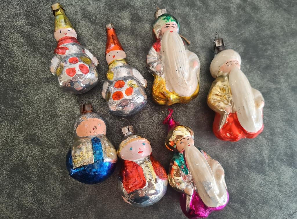 Antieke oude kerstbal ornament vintage, Ophalen of Verzenden, Gebruikt