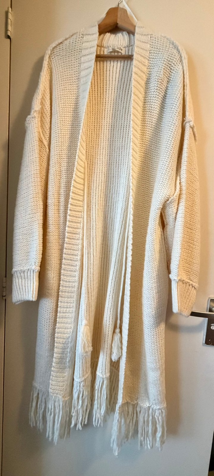 Ibz mode vest franje ecru xl/xxl, Kleding | Dames, Overige typen, Beige, Maat 46/48 (XL) of groter, Ophalen of Verzenden