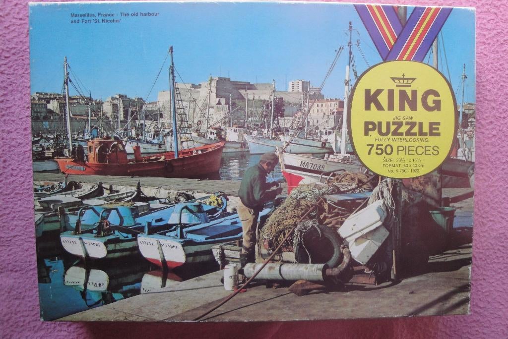 KING JIG SAW FULLY INTERLOCKING PUZZLE 750 st. 1,95euro, Ophalen of Verzenden, 500 t/m 1500 stukjes, Gebruikt, Legpuzzel