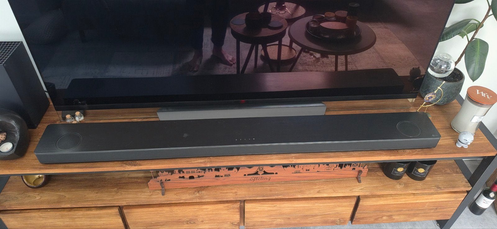 LG SKY10 Soundbar met draadloze SPK8-S rear speakers, Ophalen, Met externe subwoofer, Zo goed als nieuw