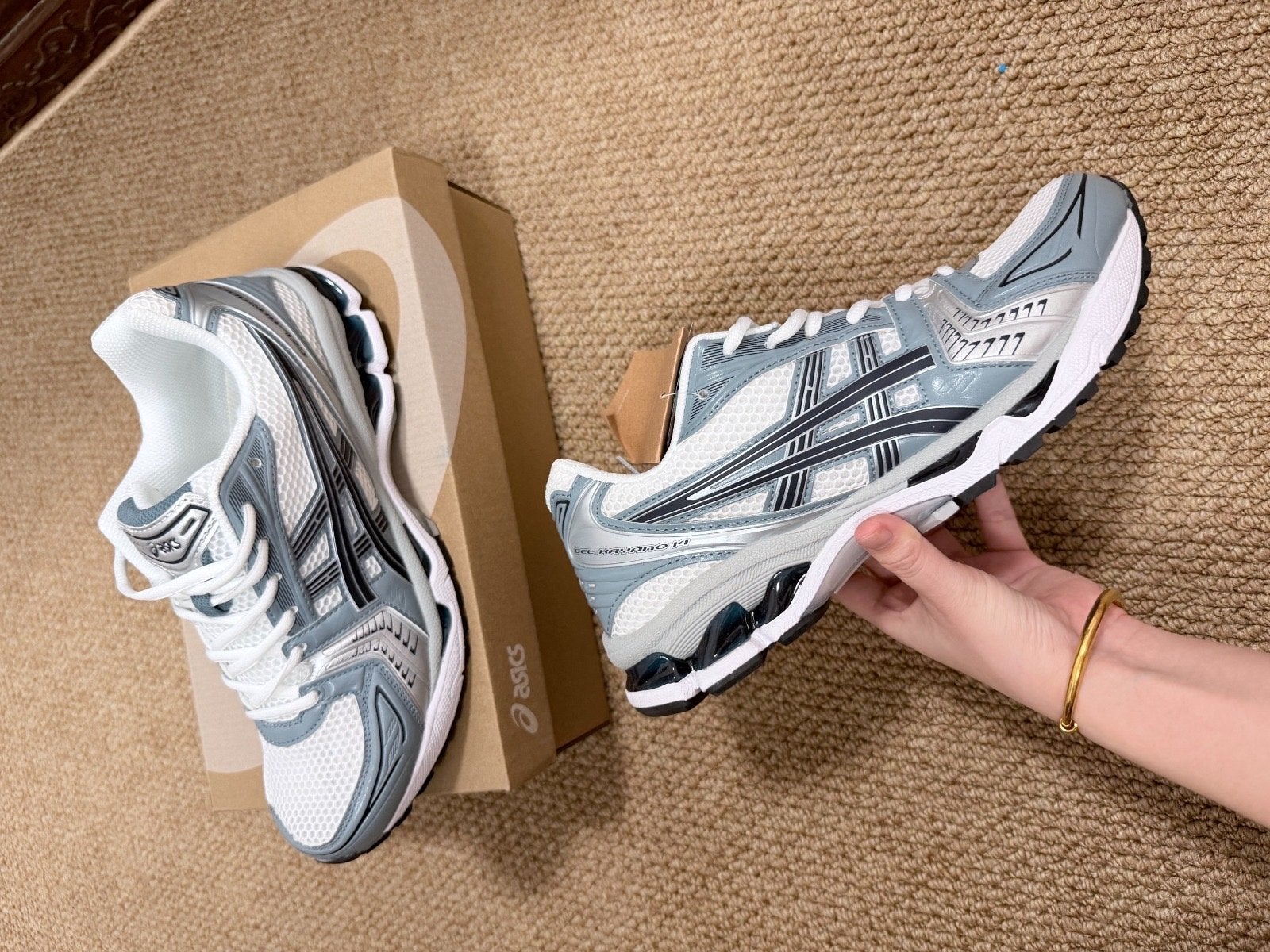 Asics Gel-Kayano Blauw Wit - Maat 43 - Direct Leverbaar, Blauw, Nieuw, Ophalen of Verzenden, Sneakers of Gympen
