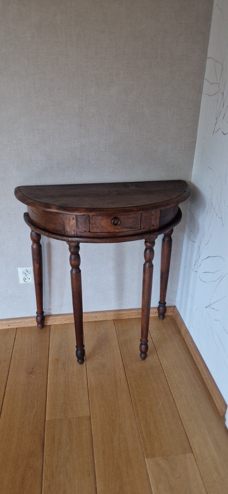 Halfronde Console Tafel met Lade, Huis en Inrichting, Ophalen, Overige vormen, 75 cm of meer, 60 cm of meer