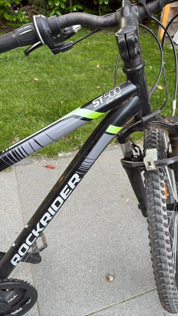 Rockrider ST500 Mountainbike - Zwart/Groen, Gebruikt, Hardtail, 45 tot 49 cm, Ophalen
