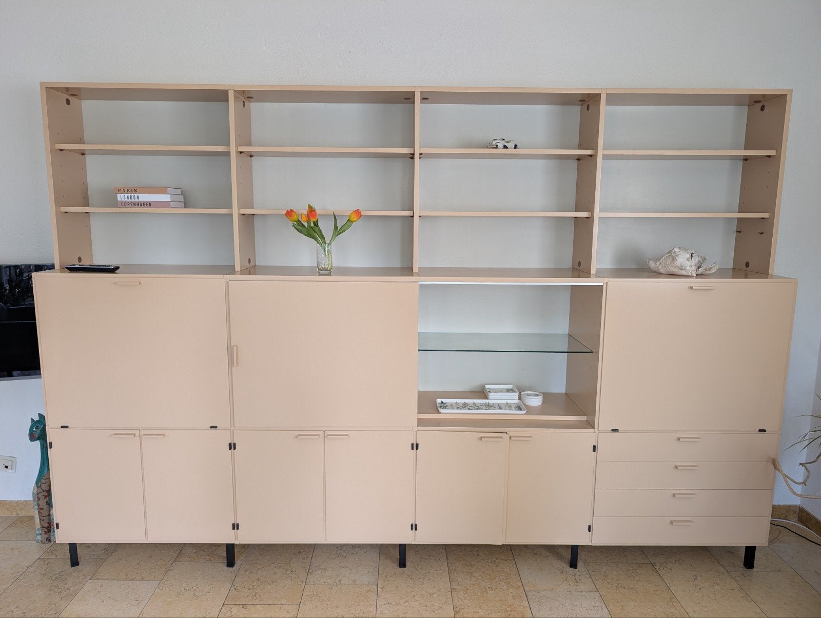 Unieke Pastoe kast - Vintage design, perzikkleur, Ophalen, Gebruikt