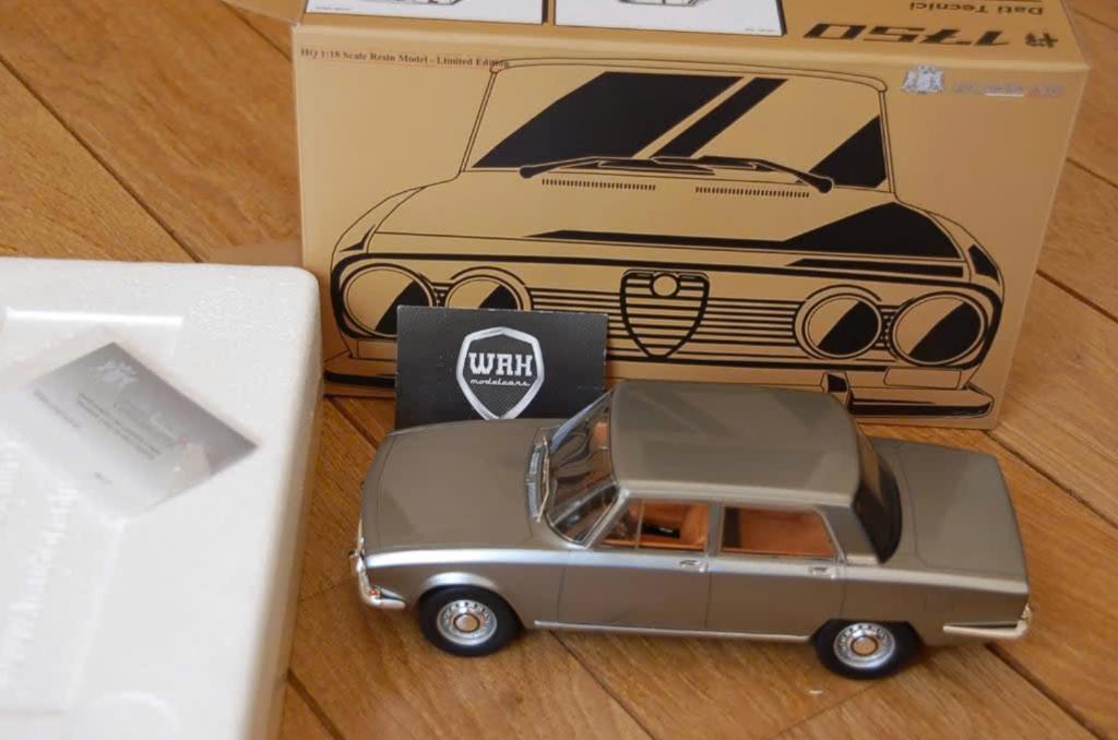 1:18 ALFA ROMEO 1750 BERLINA 1968 grey Laudo resin inbox WRH, Verzenden, Zo goed als nieuw, Auto, Overige merken