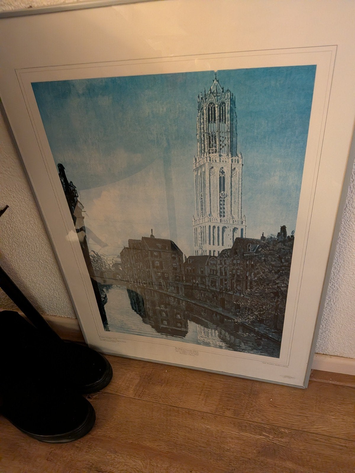 Zeefdruk Domtoren Utrecht - Gesigneerd en Ingelijst, Antiek en Kunst, Ophalen, 1950 - 1999, Stadsgezicht, Gesigneerd