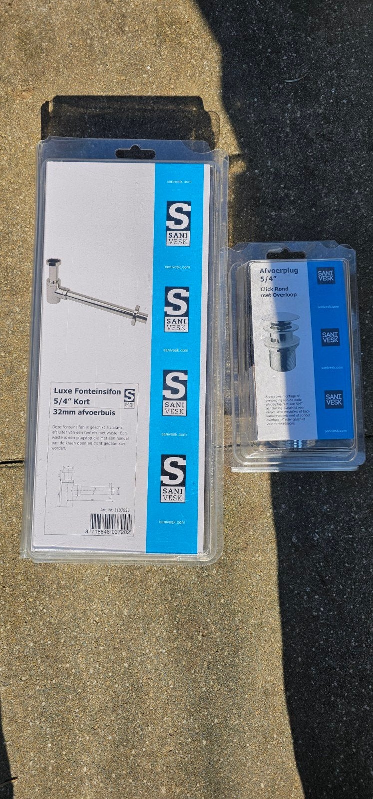 Luxe afvoerplug en fonteinsifon, Ophalen of Verzenden, Nieuw, Chroom, Wastafel
